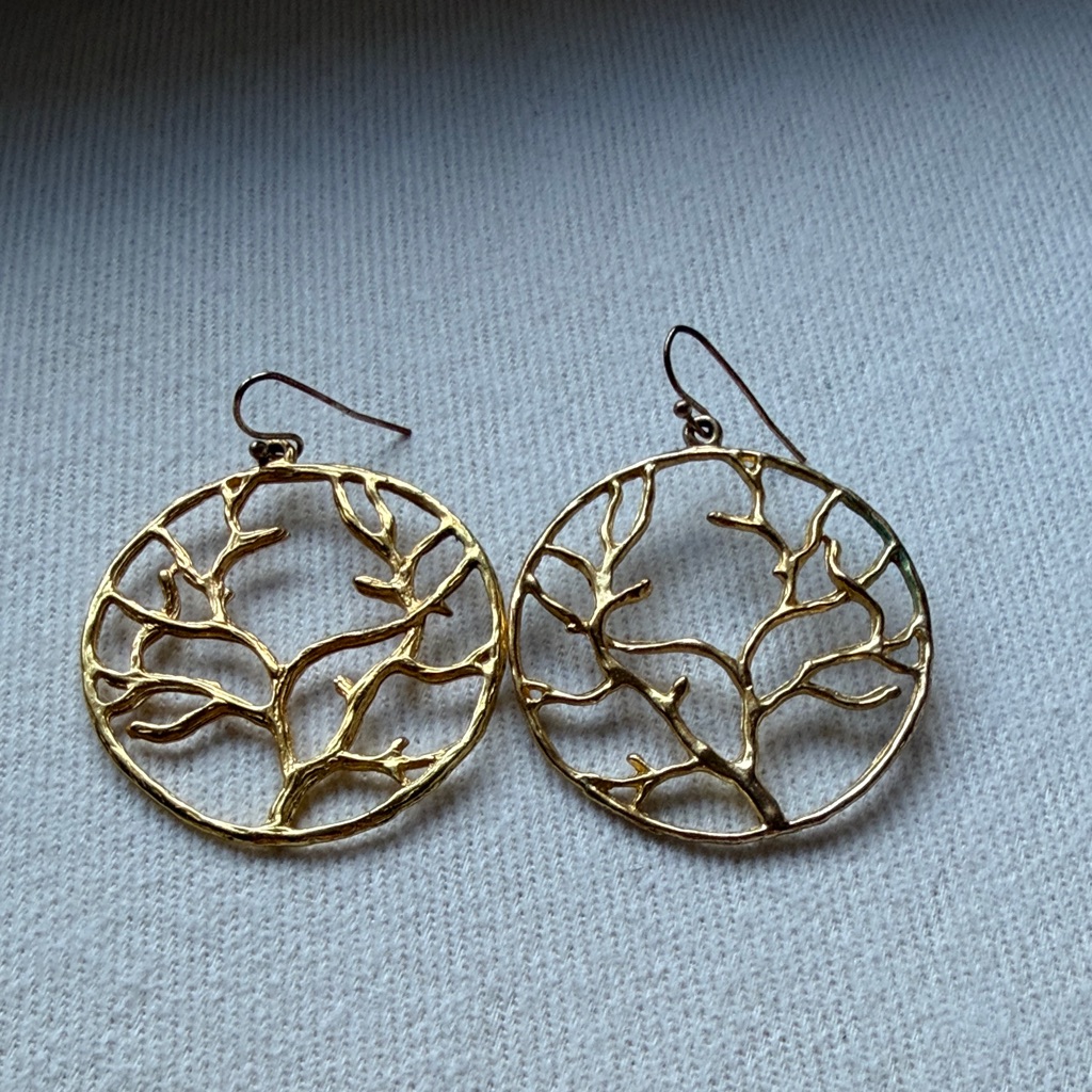 Johnny Was Teresa Tree Boho Jewelry Lightweight 14k Gold Plated Earrings